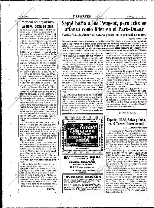 ABC MADRID 04-01-1989 página 74