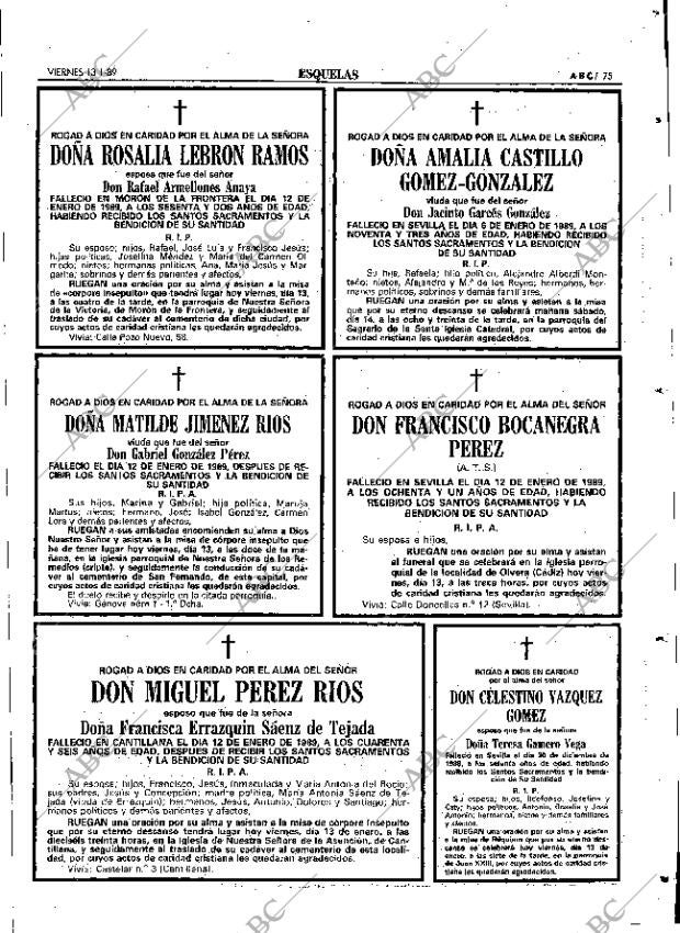 ABC SEVILLA 13-01-1989 página 75