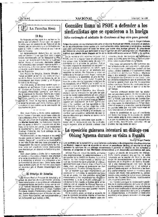 ABC MADRID 14-01-1989 página 22