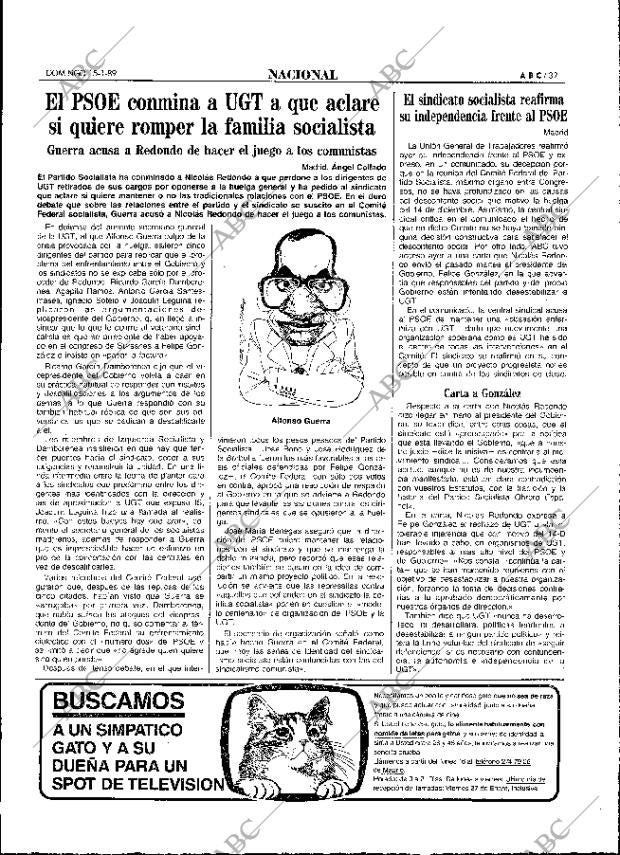 ABC MADRID 15-01-1989 página 37