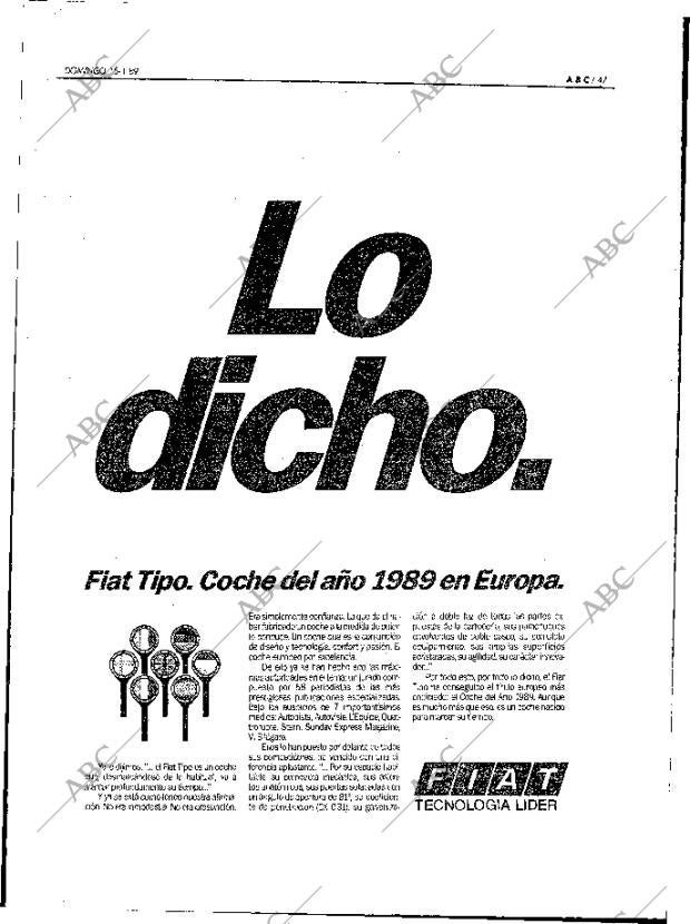 ABC MADRID 15-01-1989 página 47