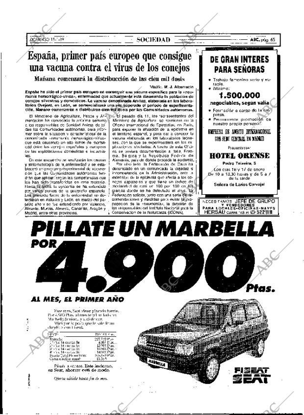 ABC MADRID 15-01-1989 página 65