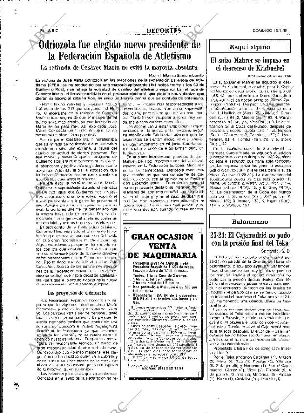 ABC MADRID 15-01-1989 página 94