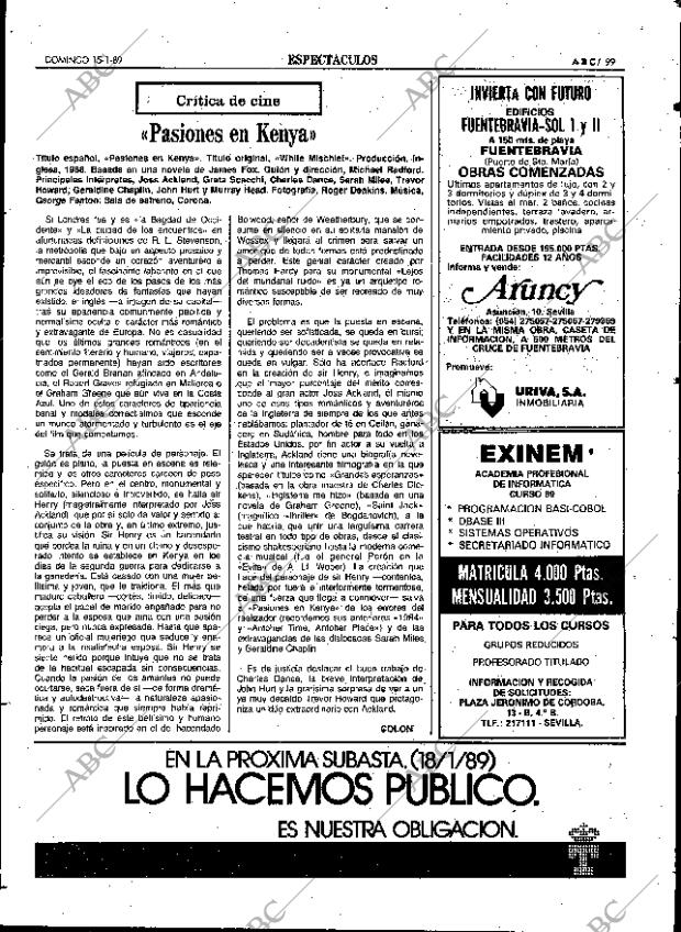ABC SEVILLA 15-01-1989 página 99