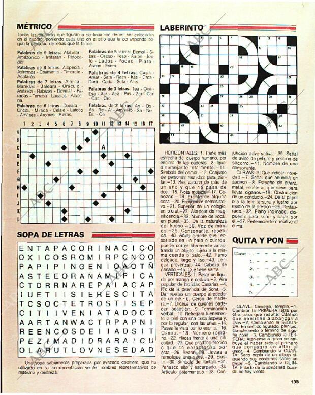 BLANCO Y NEGRO MADRID 15-01-1989 página 133