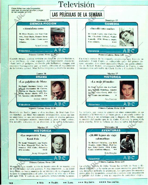 BLANCO Y NEGRO MADRID 15-01-1989 página 140