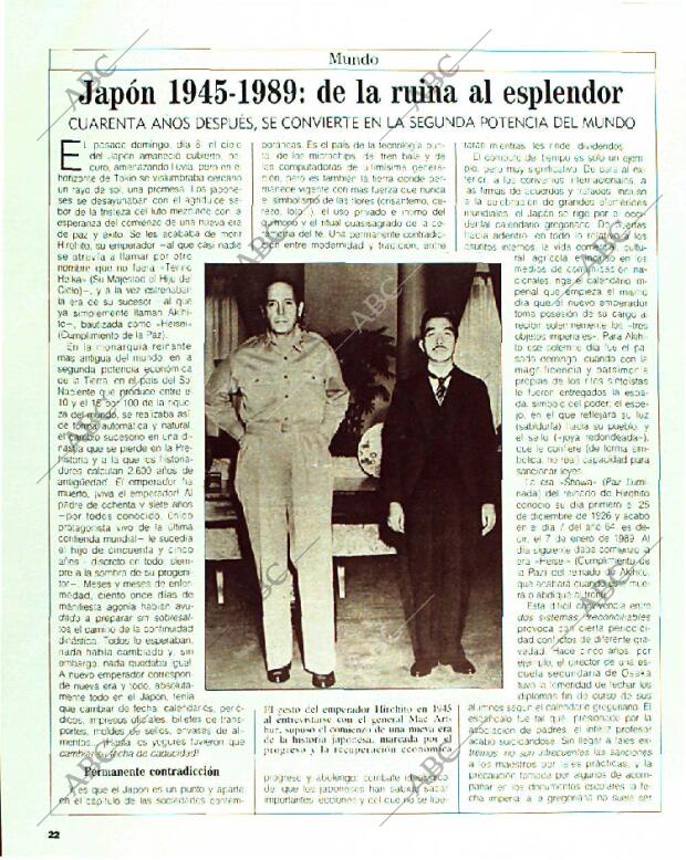 BLANCO Y NEGRO MADRID 15-01-1989 página 22