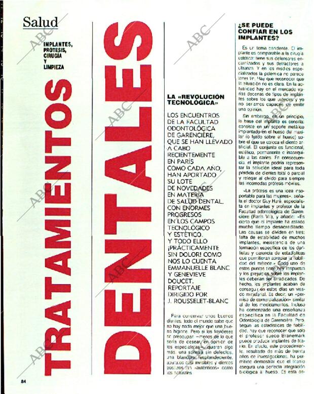 BLANCO Y NEGRO MADRID 15-01-1989 página 84