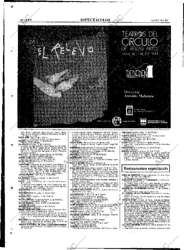 ABC MADRID 16-01-1989 página 84