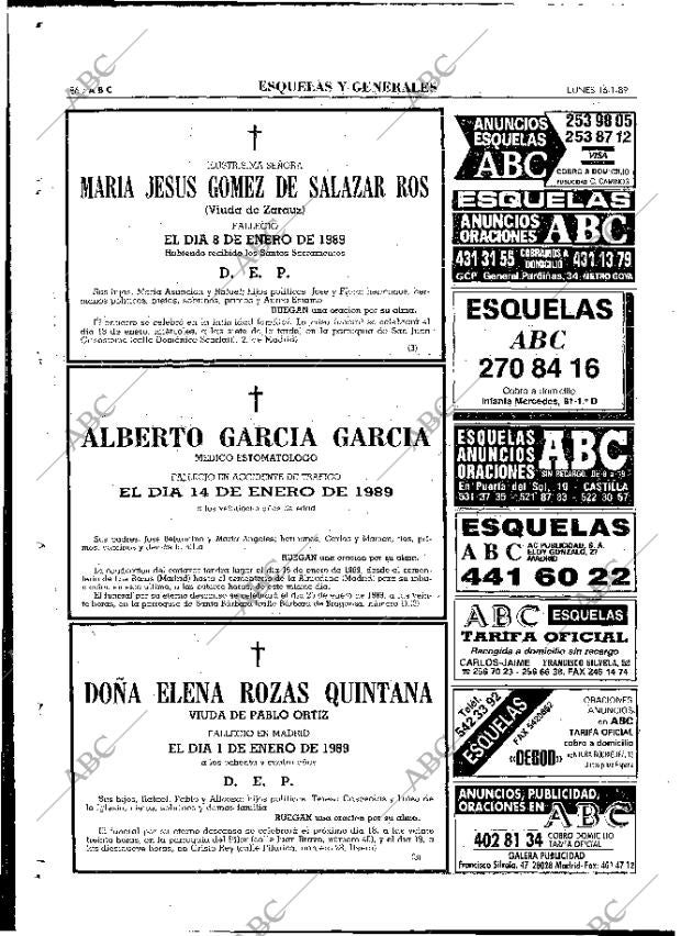 ABC MADRID 16-01-1989 página 86
