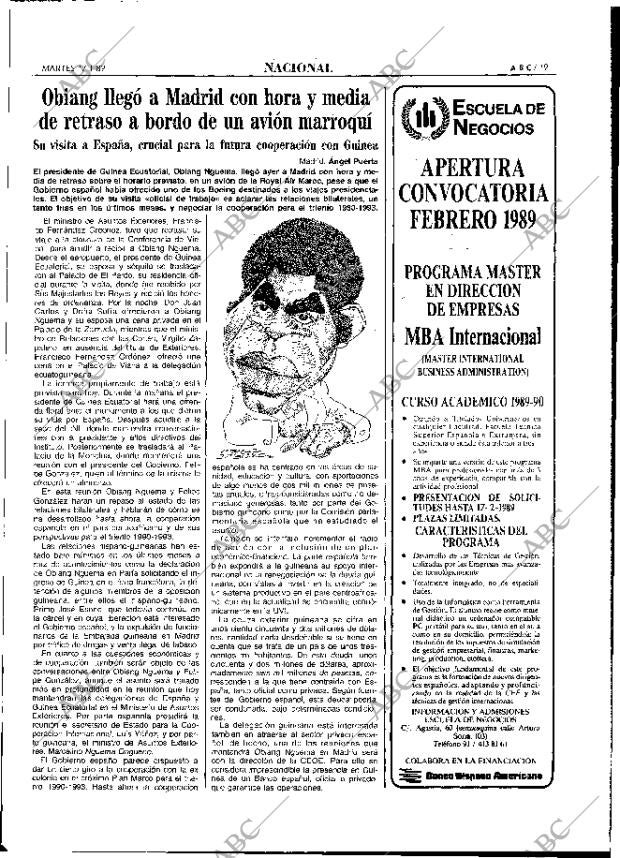 ABC MADRID 17-01-1989 página 19