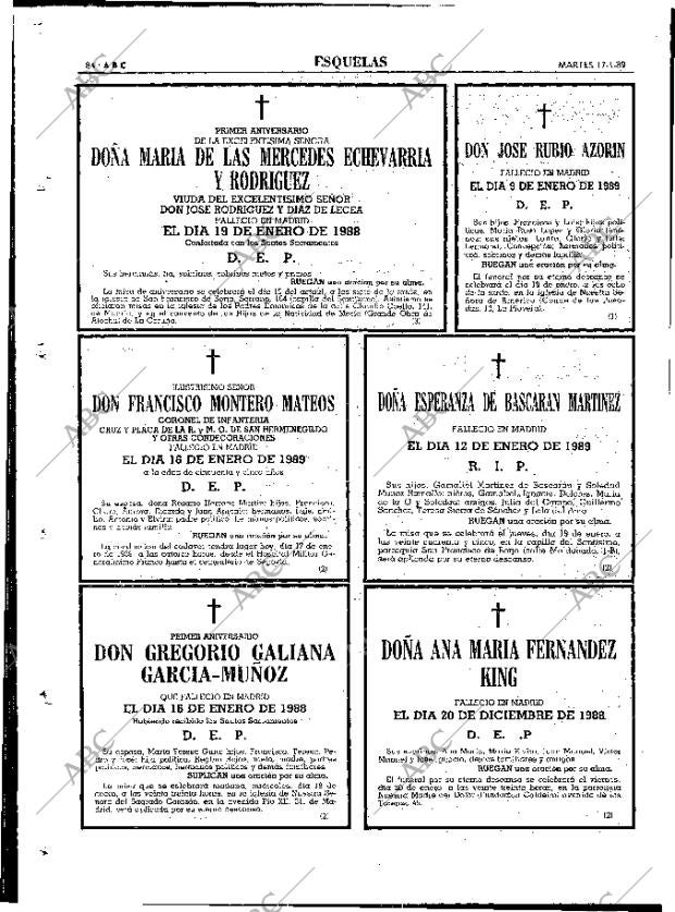 ABC MADRID 17-01-1989 página 84