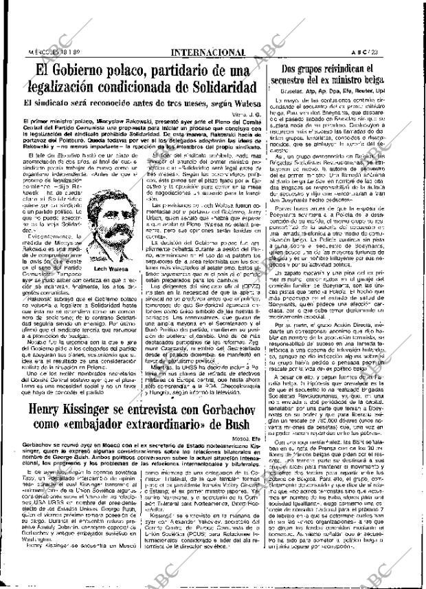 ABC MADRID 18-01-1989 página 23