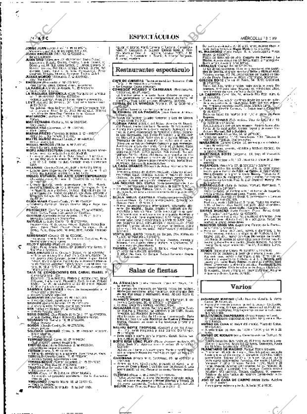 ABC MADRID 18-01-1989 página 74