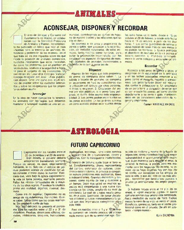 BLANCO Y NEGRO MADRID 22-01-1989 página 98