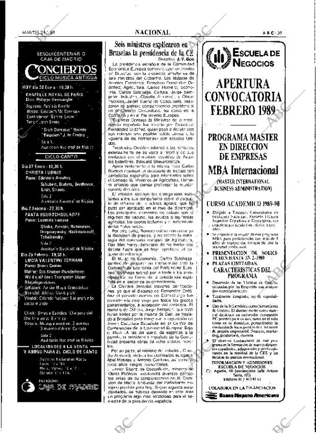 ABC MADRID 24-01-1989 página 39