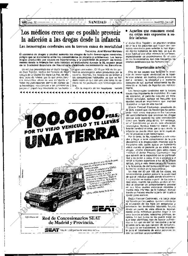 ABC MADRID 24-01-1989 página 52