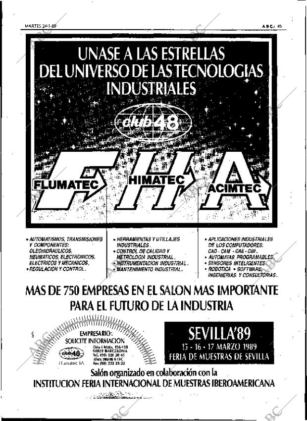 ABC SEVILLA 24-01-1989 página 45