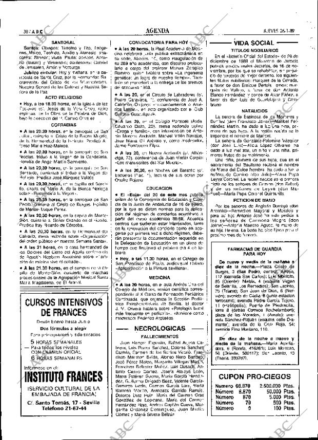 ABC SEVILLA 26-01-1989 página 38