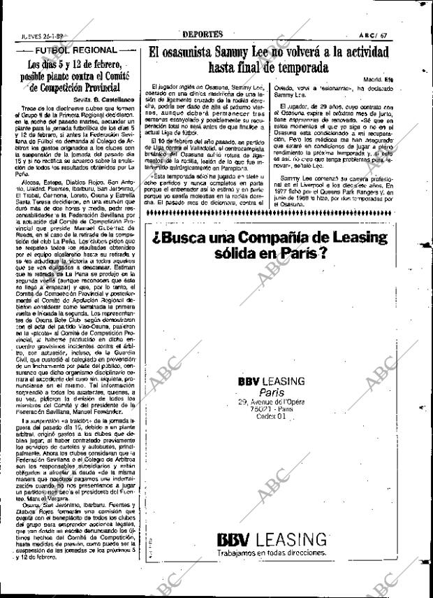 ABC SEVILLA 26-01-1989 página 67