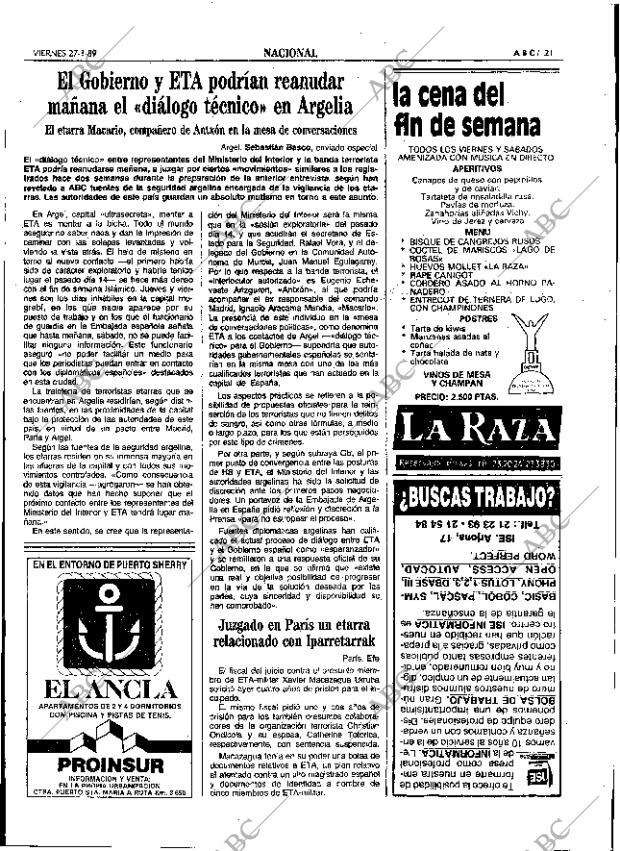 ABC SEVILLA 27-01-1989 página 21