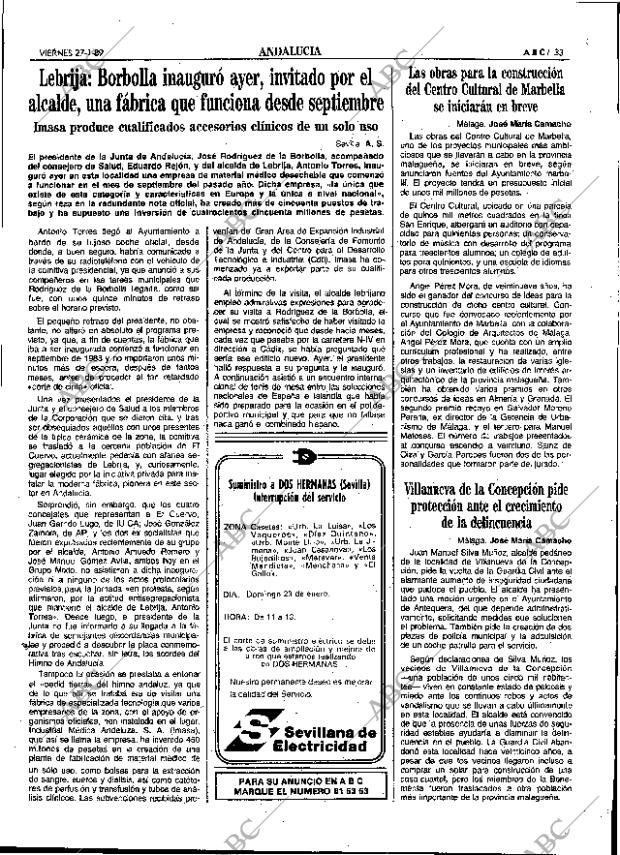 ABC SEVILLA 27-01-1989 página 33
