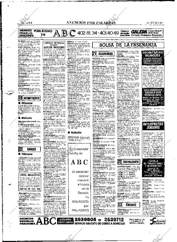 ABC MADRID 30-01-1989 página 102