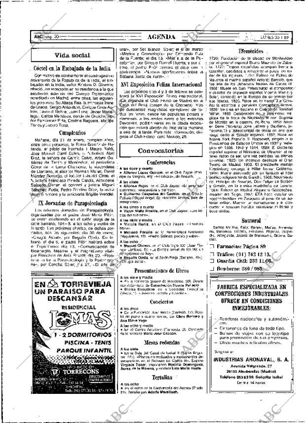ABC MADRID 30-01-1989 página 30