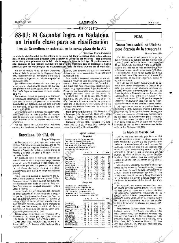 ABC MADRID 30-01-1989 página 67