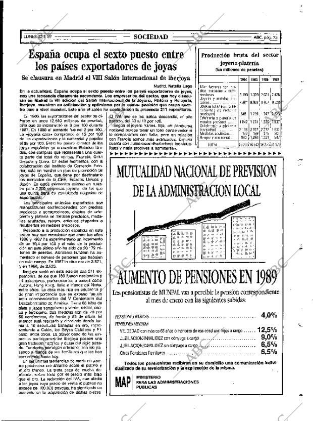 ABC MADRID 30-01-1989 página 73