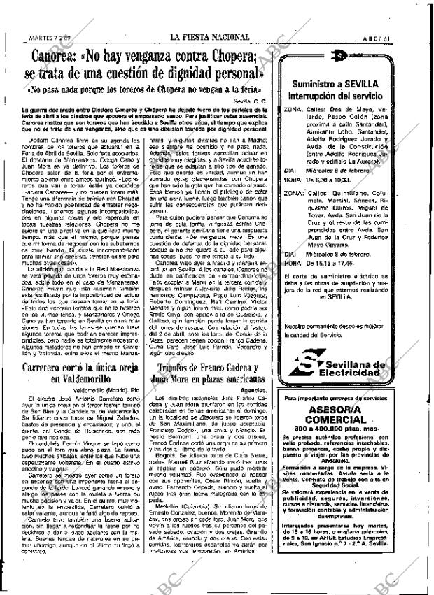 ABC SEVILLA 07-02-1989 página 61