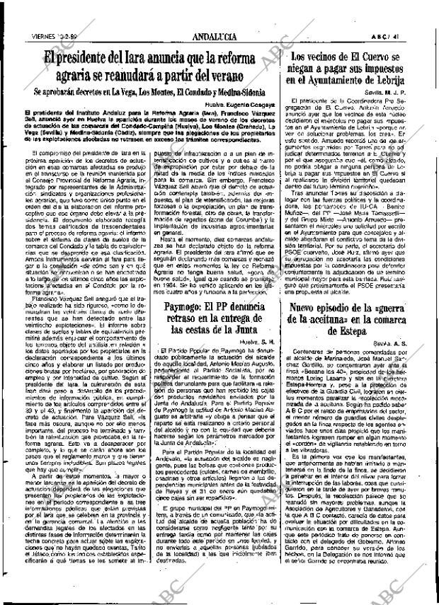 ABC SEVILLA 10-02-1989 página 41