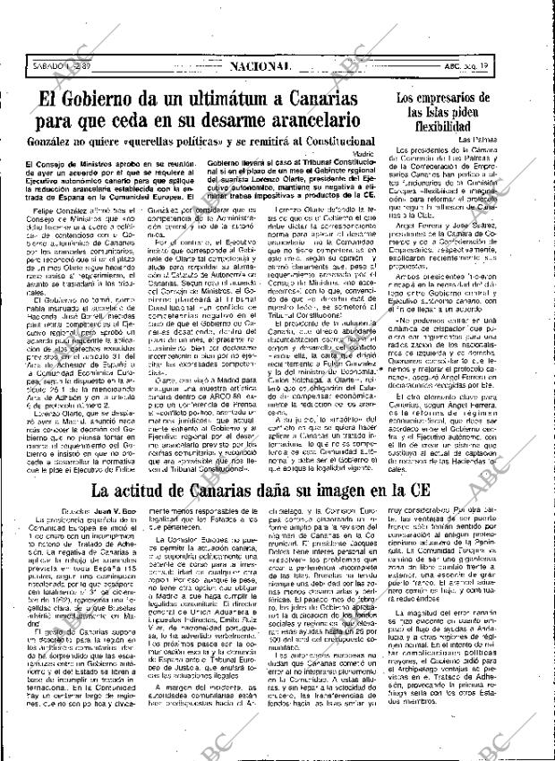 ABC MADRID 11-02-1989 página 19