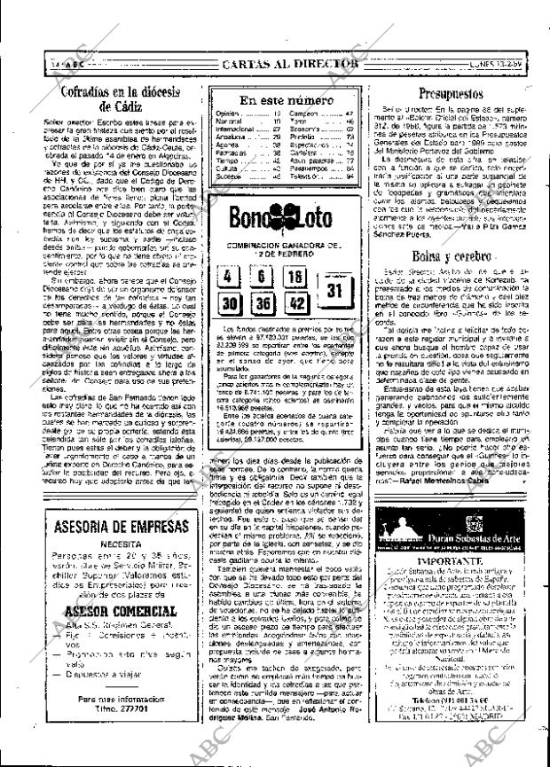 ABC SEVILLA 13-02-1989 página 14