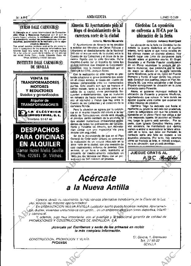 ABC SEVILLA 13-02-1989 página 36