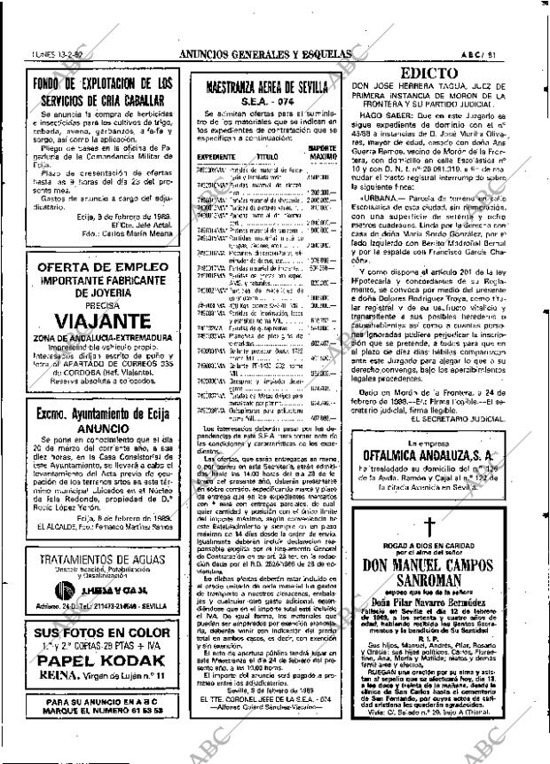 ABC SEVILLA 13-02-1989 página 81
