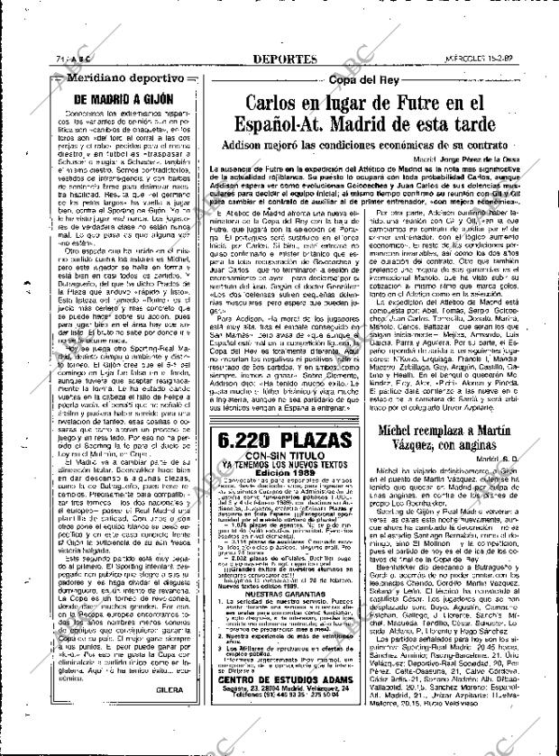 ABC MADRID 15-02-1989 página 74