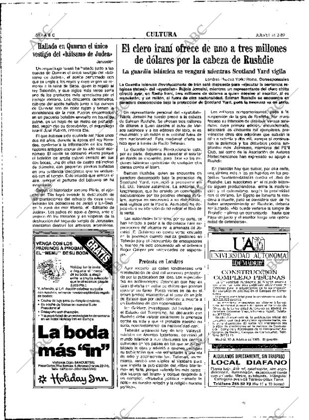ABC MADRID 16-02-1989 página 58