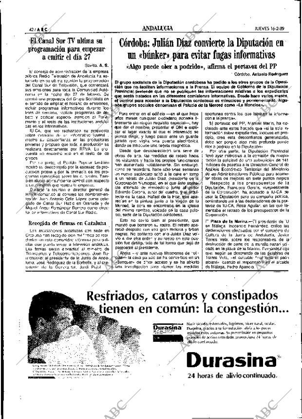 ABC SEVILLA 16-02-1989 página 42