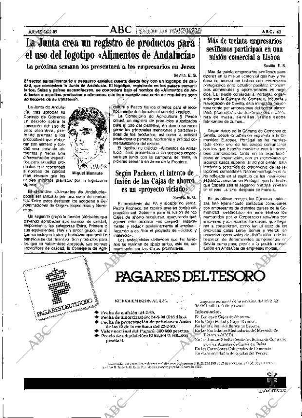 ABC SEVILLA 16-02-1989 página 63