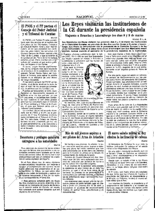 ABC MADRID 21-02-1989 página 16