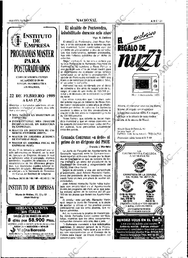 ABC MADRID 21-02-1989 página 21