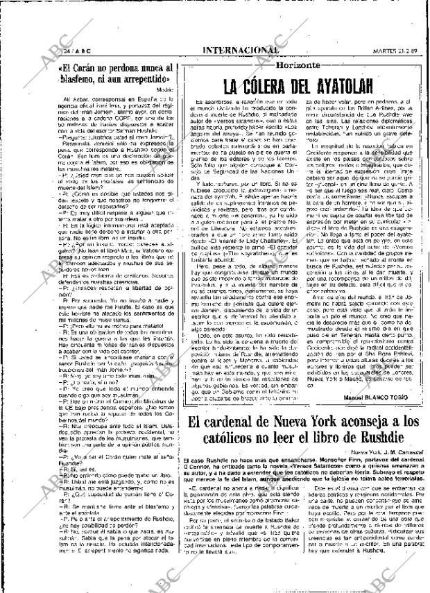 ABC MADRID 21-02-1989 página 24