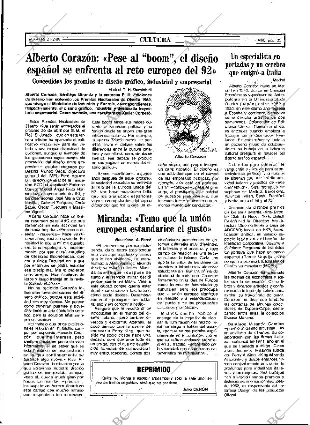 ABC MADRID 21-02-1989 página 35