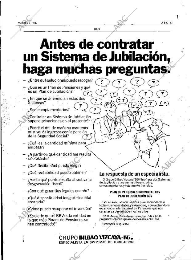 ABC MADRID 21-02-1989 página 61