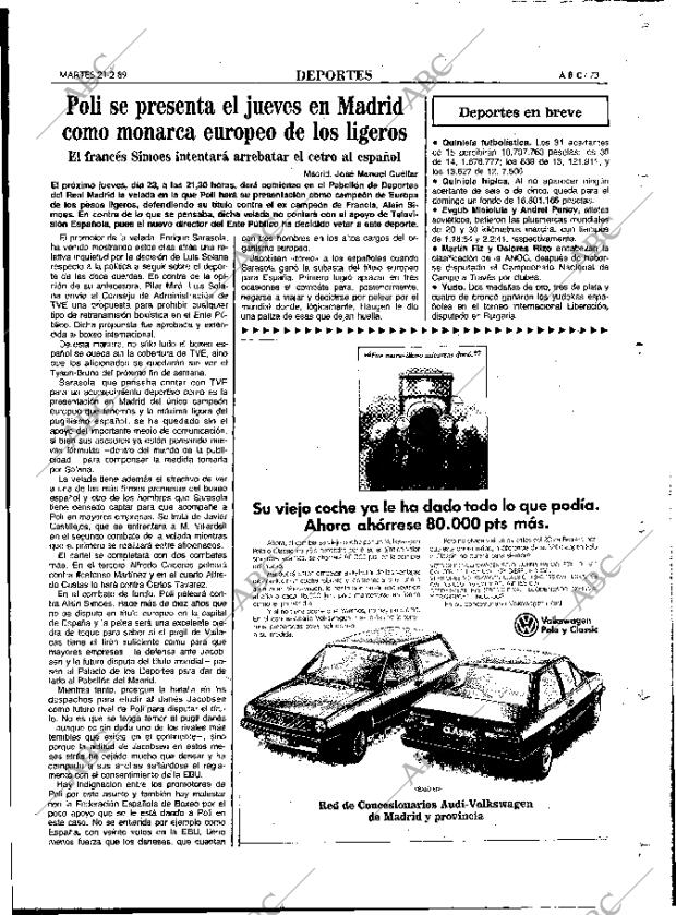 ABC MADRID 21-02-1989 página 73