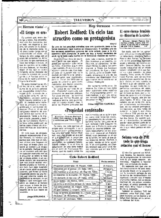 ABC MADRID 21-02-1989 página 74