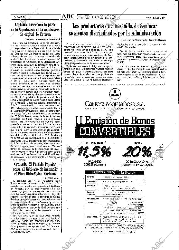 ABC SEVILLA 21-02-1989 página 56