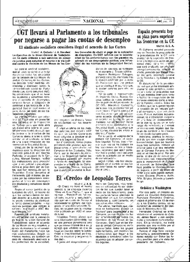 ABC MADRID 22-02-1989 página 19