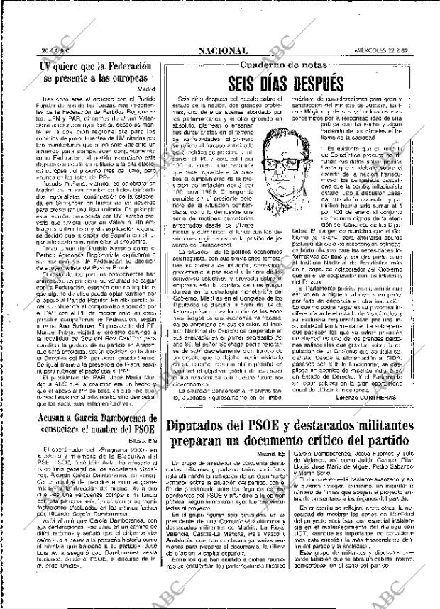 ABC MADRID 22-02-1989 página 20